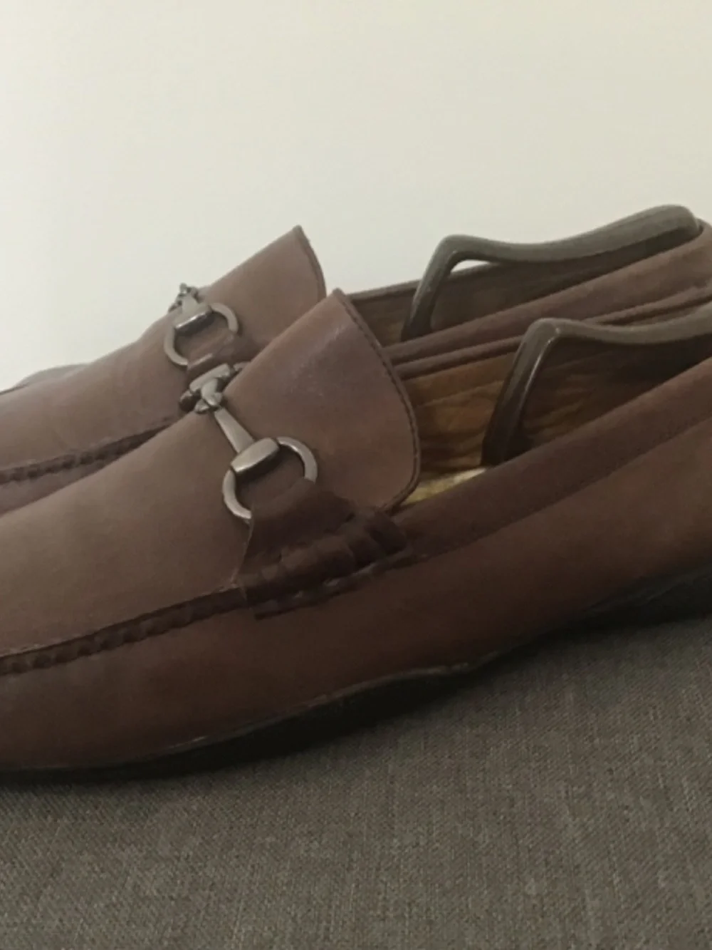Peter Millar brown leather horsebit loafer moccasins drivers size 11